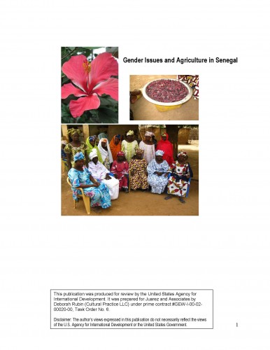 Gender Issues And Agriculture In Senegal Cultural Practice Cultural Practice