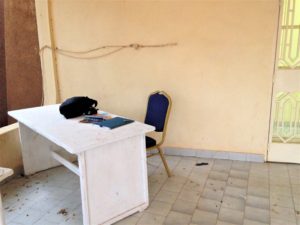 A desk where Nordehn sat to work in Niger in 2017. 